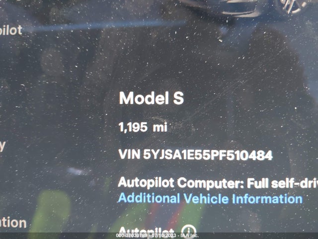 2023 Tesla Model S, VIN: 5YJSA1E55PF510484