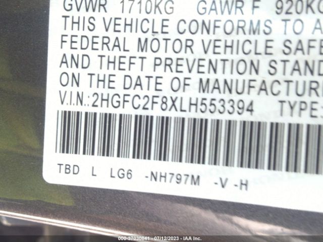 2HGFC2F8XLH553394 Honda Civic Sedan Sport