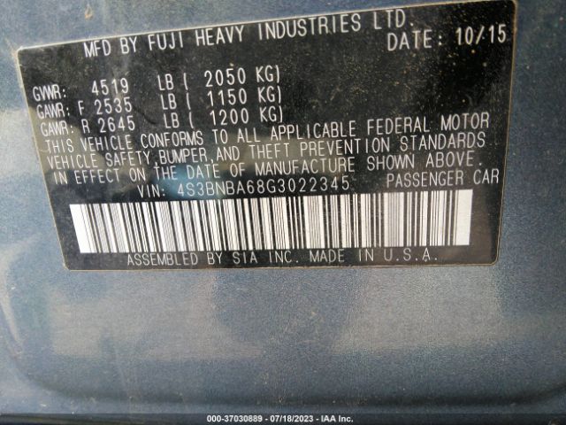 4S3BNBA68G3022345 Subaru Legacy 2.5i