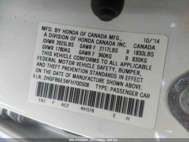 Honda Civic Sedan Si 2015 2HGFB6E54FH700508 Image 9