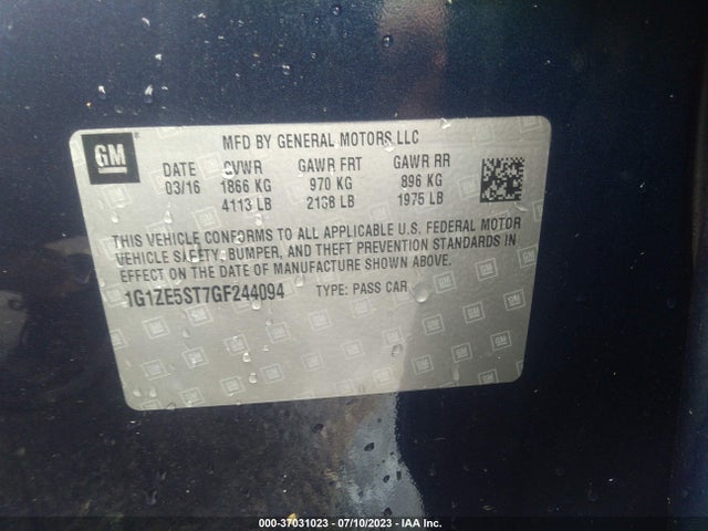 Chevrolet MALIBU LT 2016 1G1ZE5ST7GF244094 Image 9