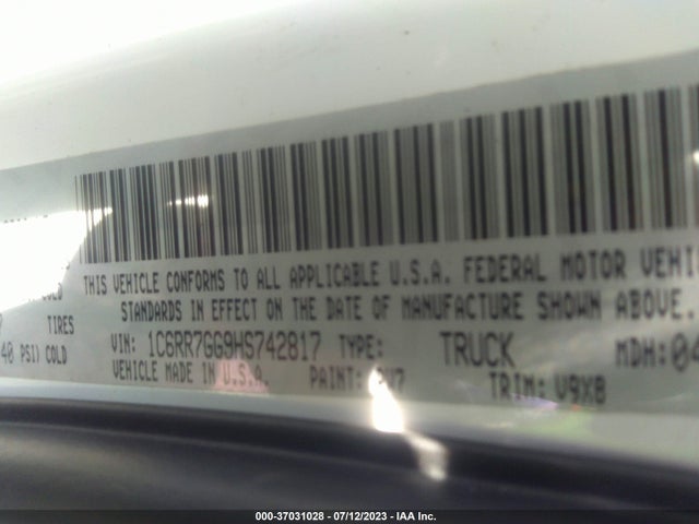 RAM 1500 Slt 2017 1C6RR7GG9HS742817 Image 9