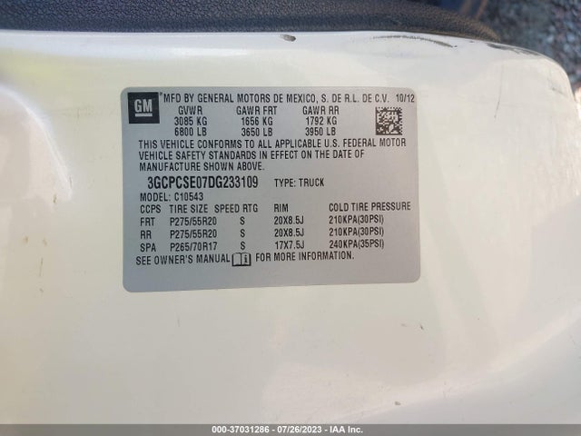 2011 CHEVROLET SILVERADO 1500 LT VIN: 3GCPKSE33BG314134