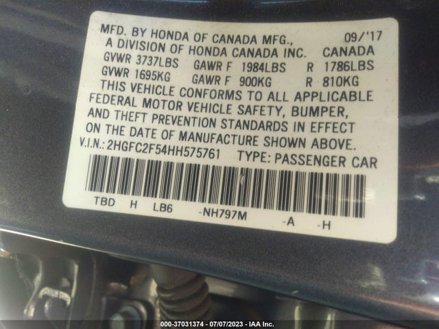 Honda Civic Sedan Lx 2017 2HGFC2F54HH575761 Image 9