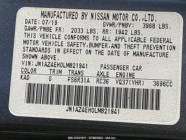 2020 Nissan Z, VIN: JN1AZ4EH0LM821941