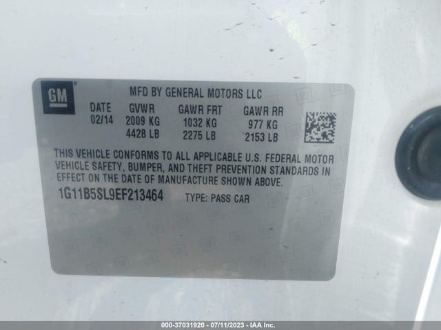 Chevrolet MALIBU LS 2014 1G11B5SL9EF213464 Image 9