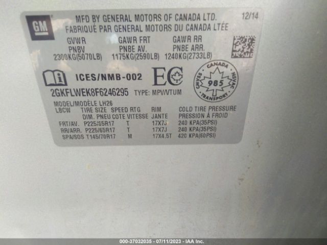 2GKFLWEK8F6246295 GMC Terrain Sle