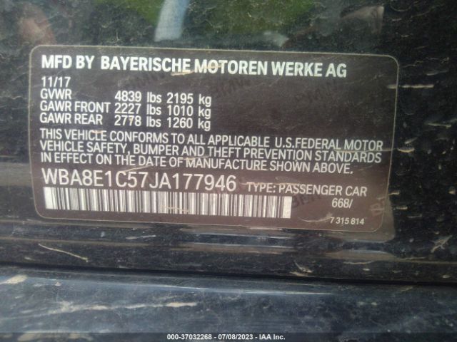 WBA8E1C57JA177946 BMW 3 Series 330e Iperformance
