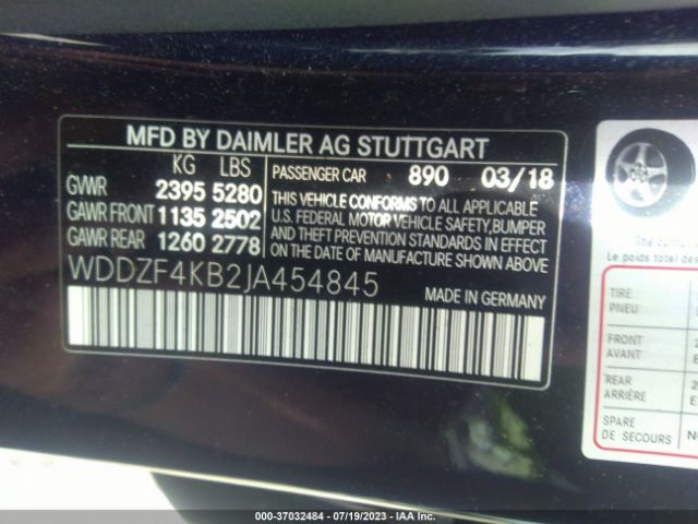 WDDZF4KB2JA454845 Mercedes-Benz E-class E 300