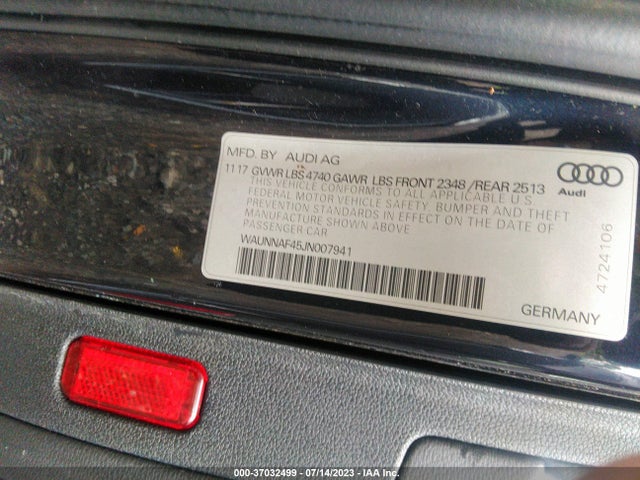 WAUNNAF45JN007941 Audi A4 Premium/tech Premium