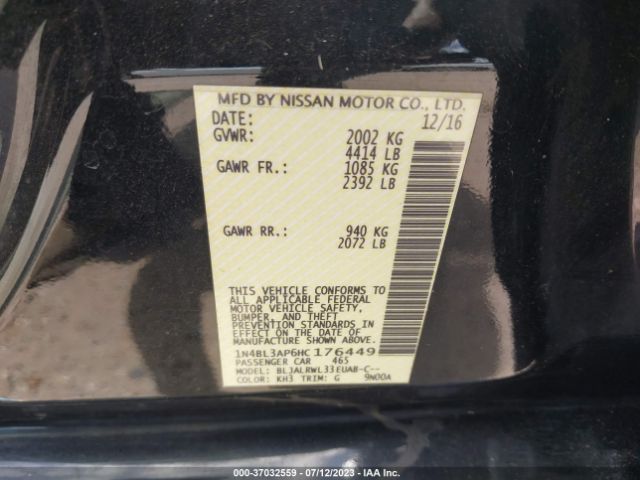 1N4BL3AP6HC176449 Nissan Altima 3.5 Sl