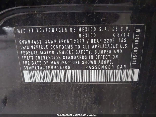 3VWPL7AJ2EM616600 Volkswagen Jetta Sportwagen Tdi