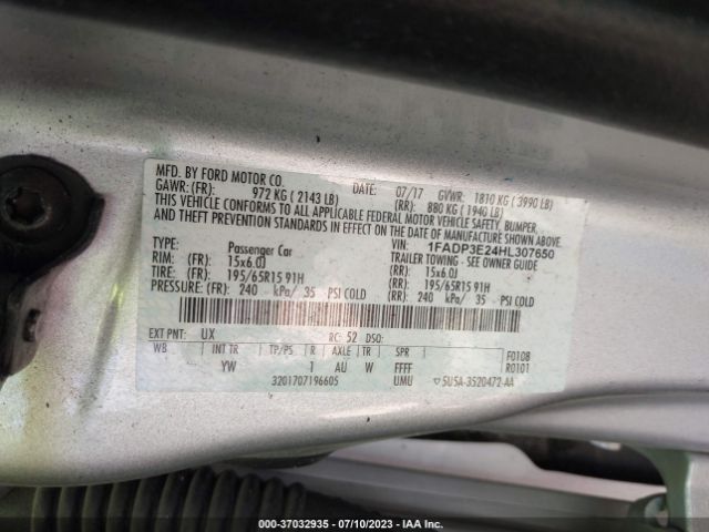 1FADP3E24HL307650 Ford FOCUS S