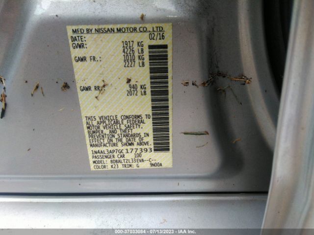 1N4AL3AP7GC177393 Nissan Altima 2.5 Sl