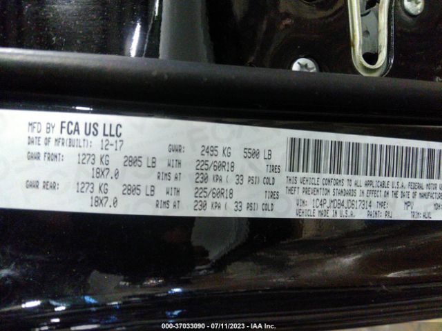 1C4PJMDB4JD617314 Jeep Cherokee Limited