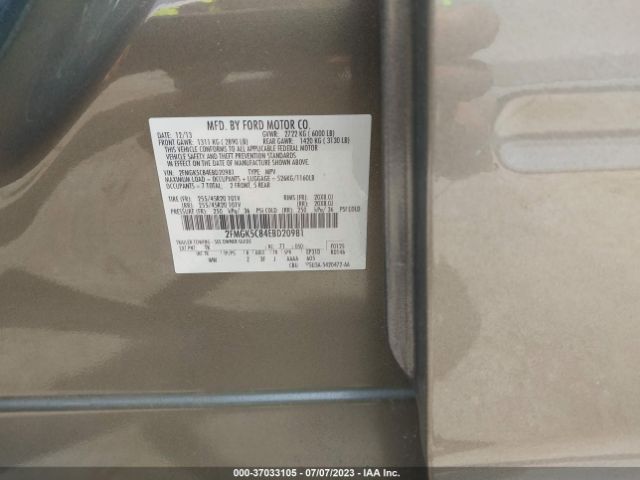 2FMGK5C84EBD20981 Ford FLEX SEL