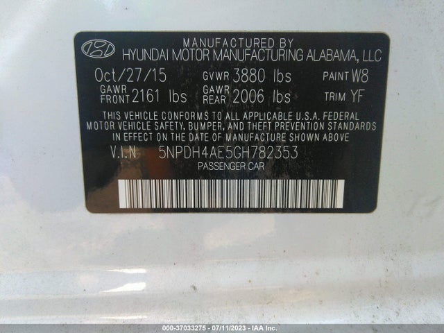 Hyundai Elantra Value Edition 2016 5NPDH4AE5GH782353 Image 9