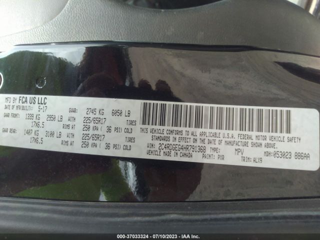 2C4RDGEG4HR791368 Dodge Grand Caravan Gt