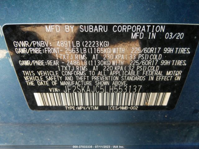 JF2SKAJC5LH553137 Subaru Forester Premium