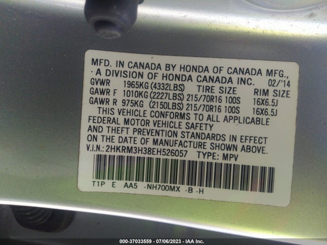 Honda CR-V LX 2014 2HKRM3H38EH526057 Image 15