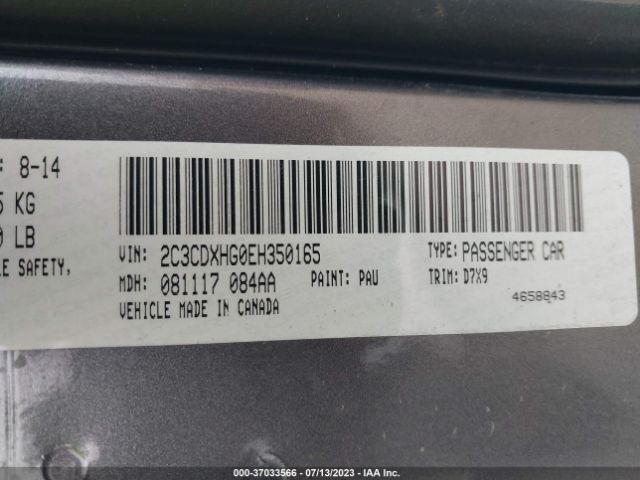 2C3CDXHG0EH350165 Dodge Charger Sxt