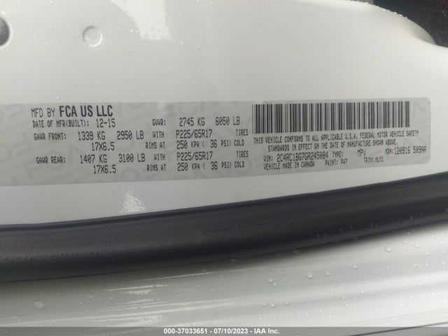 2C4RC1BG7GR245084 Chrysler Town & Country Touring