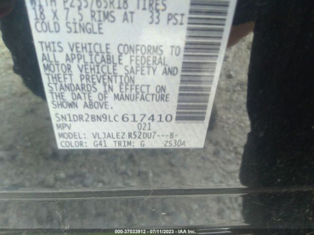 5N1DR2BN9LC617410 Nissan Pathfinder Sv