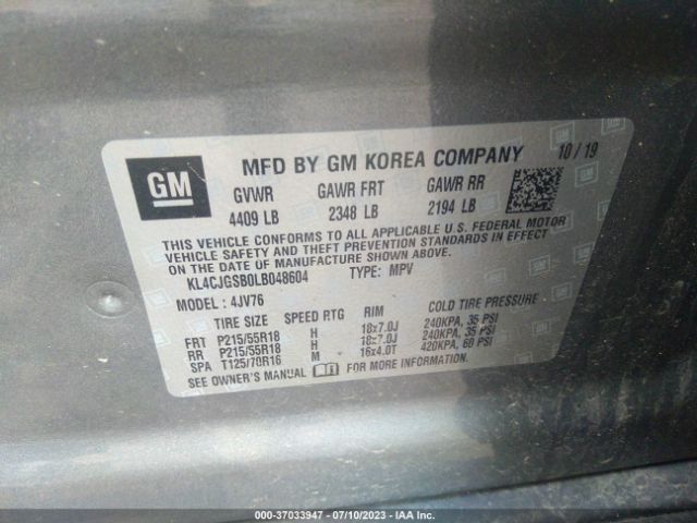 KL4CJGSB0LB048604 Buick Encore Essence