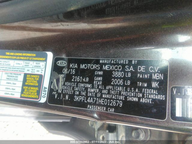 3KPFL4A71HE012679 KIA FORTE LX