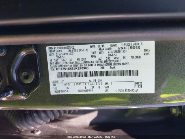 1FTEW1E55JKE70903 Ford F-150 Xl/xlt/lariat
