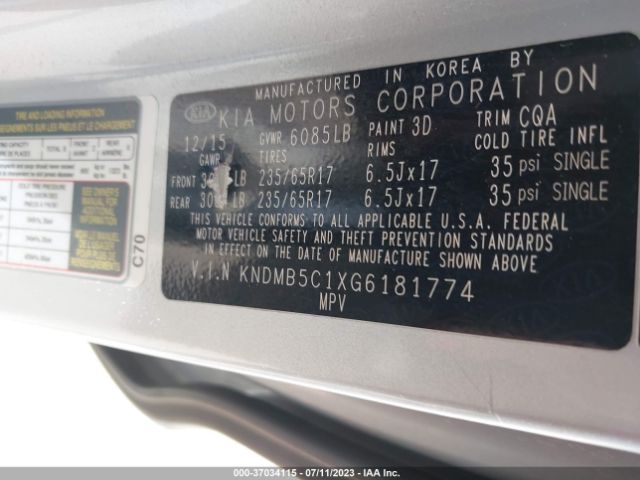 KNDMB5C1XG6181774 KIA SEDONA LX