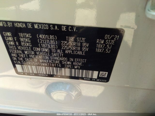 3CZRU5H19MM718116 Honda HR-V SPORT
