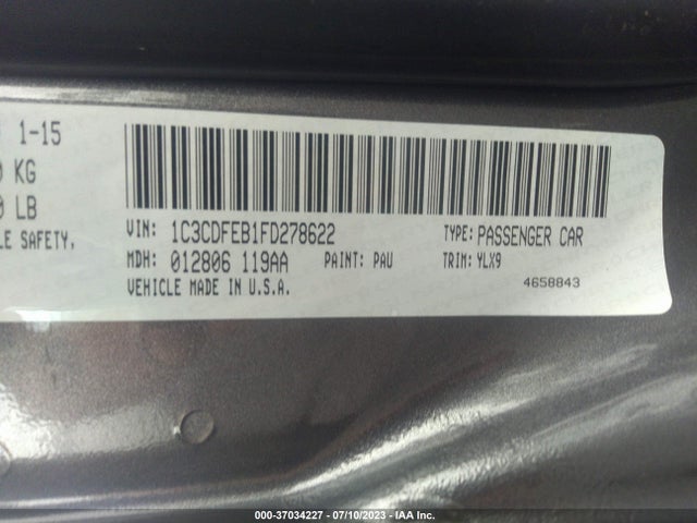 Dodge DART GT 2015 1C3CDFEB1FD278622 Image 9