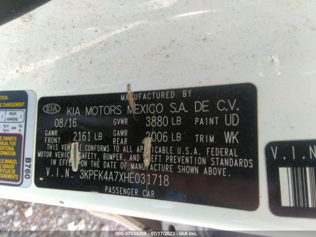3KPFK4A7XHE031718 KIA FORTE LX
