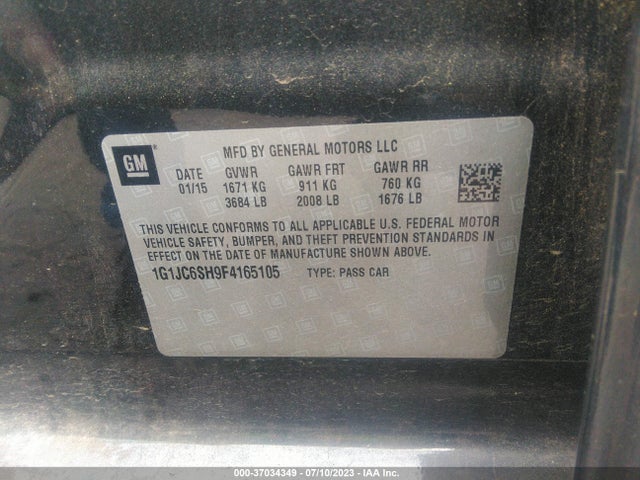 Chevrolet SONIC LT 2015 1G1JC6SH9F4165105 Image 15