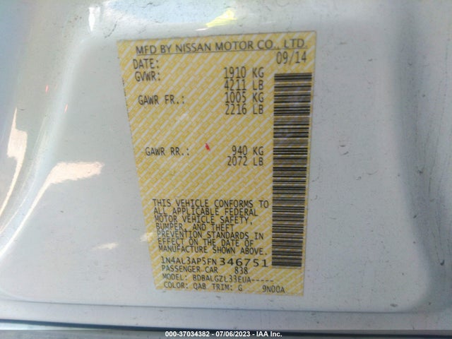 Nissan ALTIMA 2.5 2015 1N4AL3AP5FN346751 Image 15