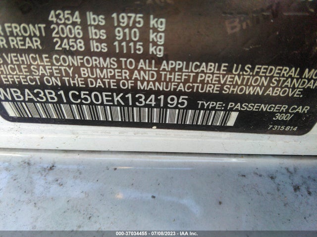 WBA3B1C50EK134195 BMW 3 Series 320i