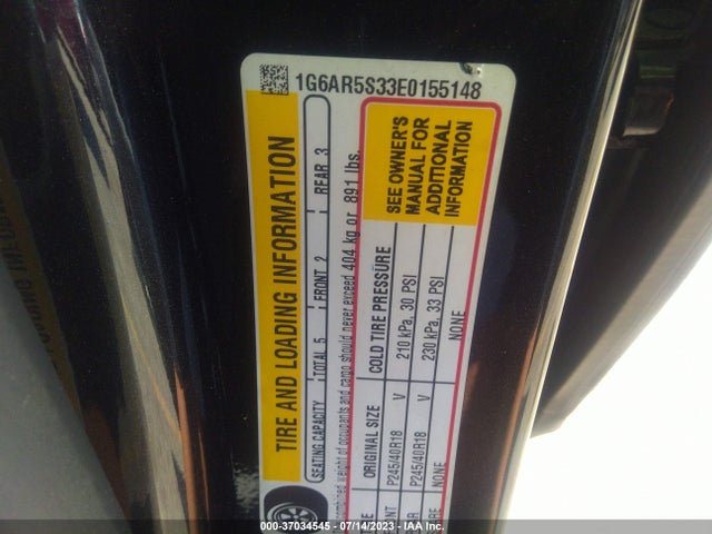 1G6AR5S33E0155148 Cadillac Cts Sedan Luxury Rwd