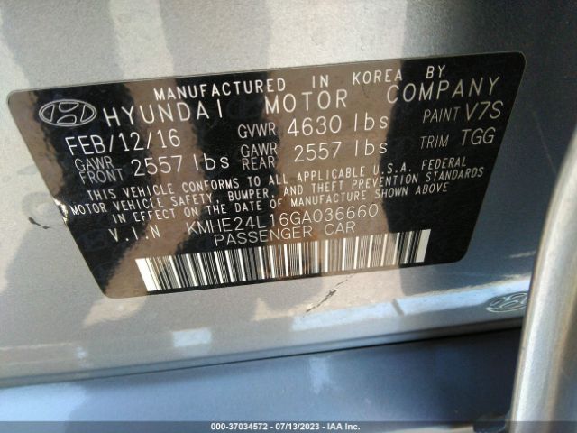 KMHE24L16GA036660 Hyundai Sonata Hybrid Se