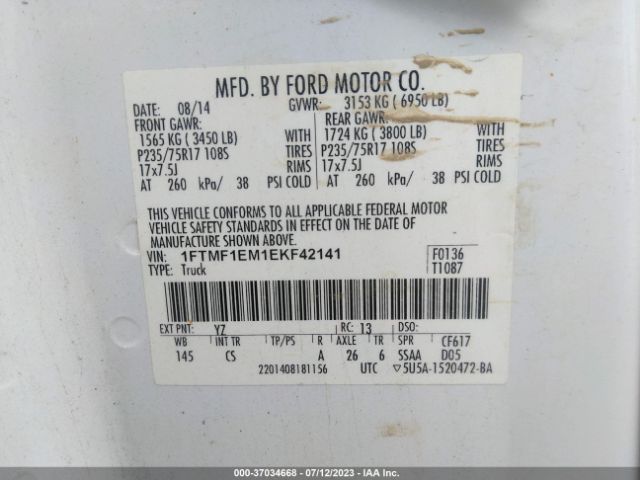 1FTMF1EM1EKF42141 Ford F-150 Xl