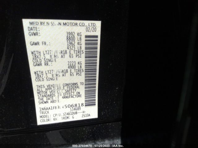 1N6AA1FB9LN506818 Nissan Titan Xd Pro-4x