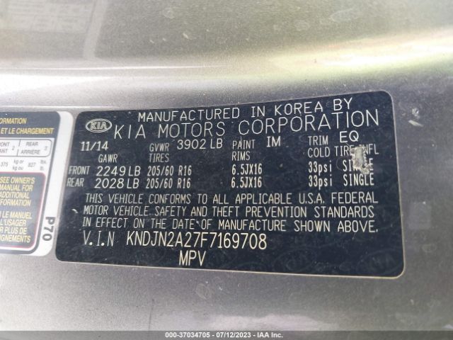 KNDJN2A27F7169708 KIA Soul Base