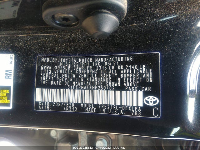 Toyota COROLLA LE 2021 5YFEPMAEXMP250702 Image 9