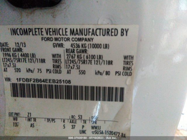 1FDBF2B64EEB25108 Ford Super Duty F-250 Srw Xl/xlt