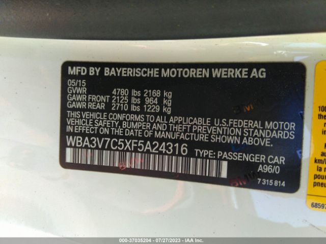 WBA3V7C5XF5A24316 BMW 4 Series 428i