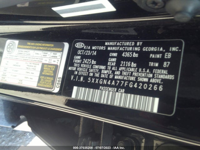 KIA OPTIMA EX 2015 5XXGN4A77FG420266 Image 10