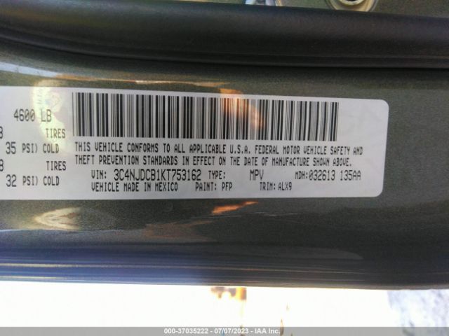 3C4NJDCB1KT753162 Jeep Compass Limited