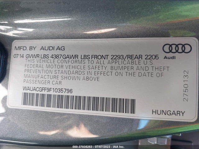 WAUACGFF9F1035796 Audi A3 1.8t Premium