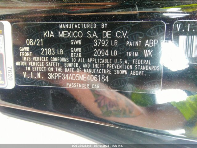 3KPF34AD5ME406184 KIA Forte Gt-line