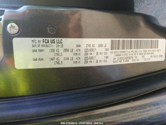 2C4RDGCGXKR568794 Dodge Grand Caravan Sxt